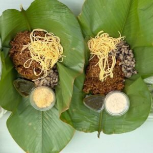 Kwenkwen with stew and shito